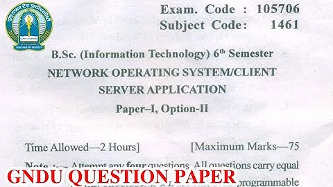 Gndu Bsc Information Technology 6th Semester Network Operating System Question Paper