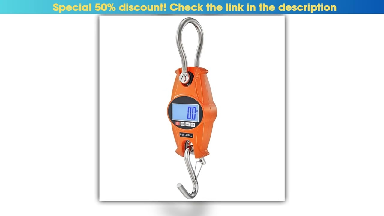 SucceBuy 300400kg Digital Crane Scale Industrial Hanging Scale Handheld Mini Crane with Hooks
