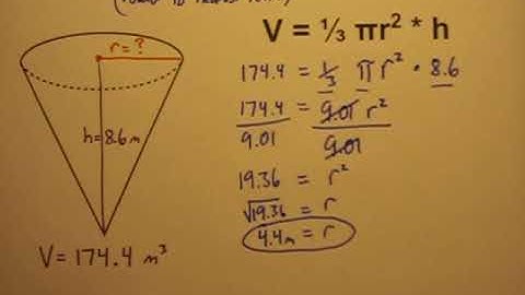 Calculate the Radius of a Cone When Given Its Volume and Height
