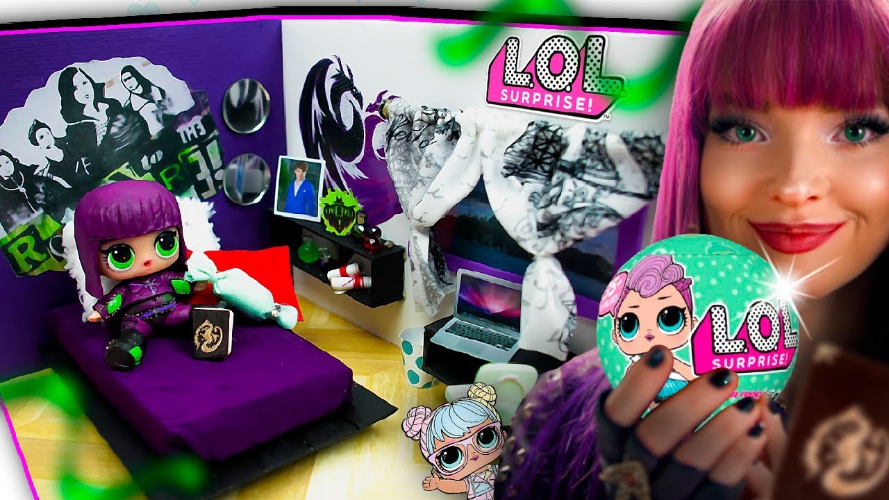 MAL 🔥 Descendants 2 Dollhouse ROOM for LOL Surprise Dolls DIY | Disney