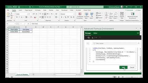 Count a Weekday between Two Dates