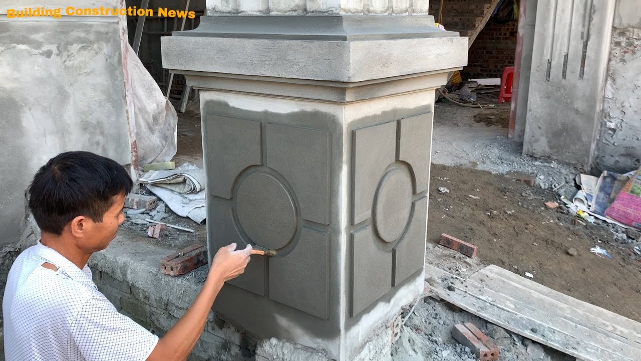 How To Build Beautiful And Creative Porch Columns Using Sand And Cement ...