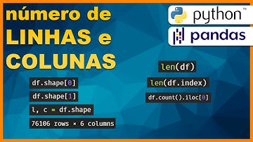 4 formas de encontrar número de LINHAS  e COLUNAS do dataframe - Python PANDAS