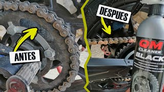 Como LIMPIAR Y ENGRASAR  La CADENA De La MOTO