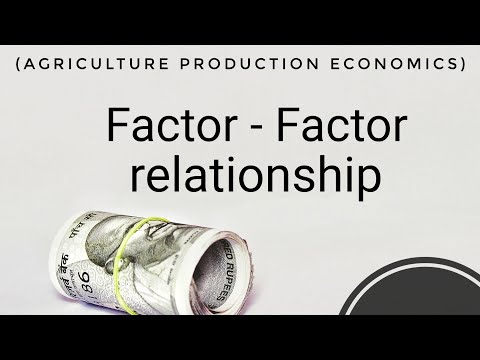 Factor - Factor relationship (agriculture Production economics)