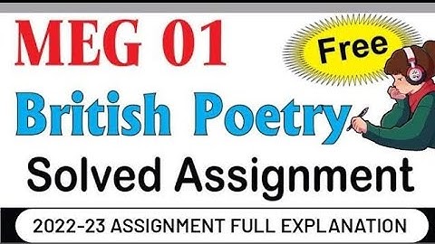 Meg 01 British Poetry Solve Assignment 2022 - 2023 Part - 01