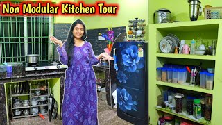 kitchen tour । non modular kitchen | space saving kitchen organisation ideas | kitchen vlog odia