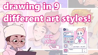 Drawing in 9 Meme Animator Art Styles! | Voice Auditions: OPEN |