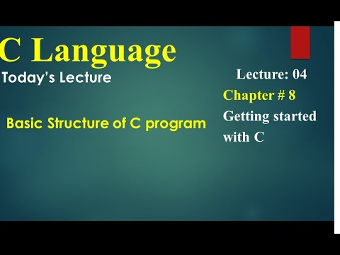 Computer 2nd Year Chapter no 08 Lecture 4 Basic Structure of C Language ...