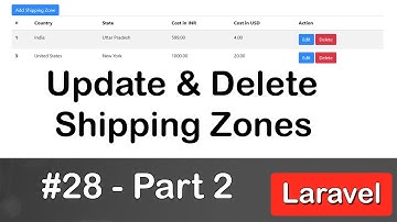 🚀 Update & Delete Shipping Zones with Cost in Laravel | Laravel E-commerce Tutorial (Ep 28 - Part 2)