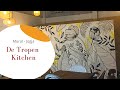 Tropical line art mural for de tropen kitchen yogyakarta indonesia
