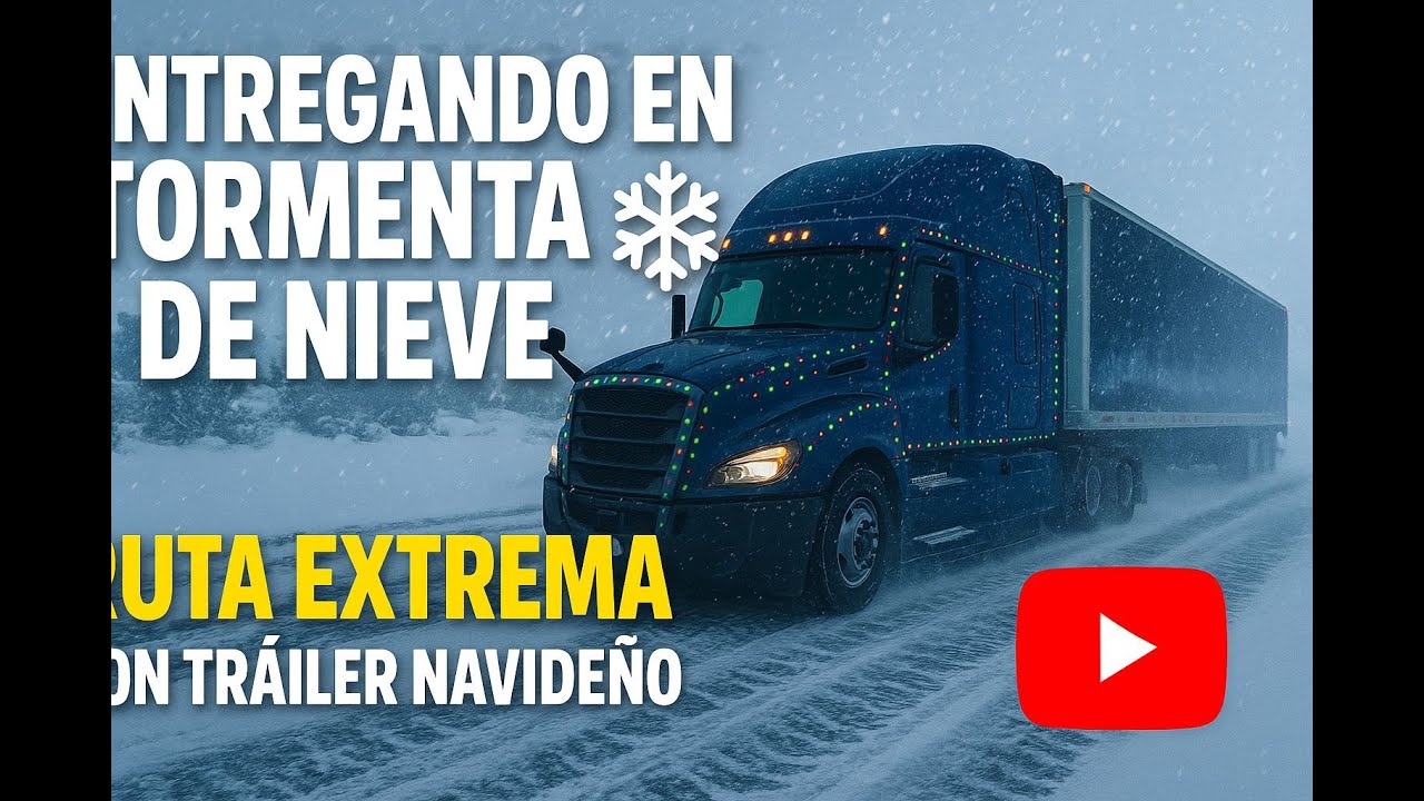 ntregando en Tormenta de Nieve | Ruta Extrema con Tráiler Navideño 🚛🎄 ...