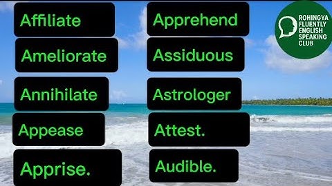 Advance words - Essential in our daily life// Days= 08// English to Rohingya 