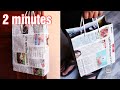 How to make a paper bag with newspaper  paper bag making tutorial very easy