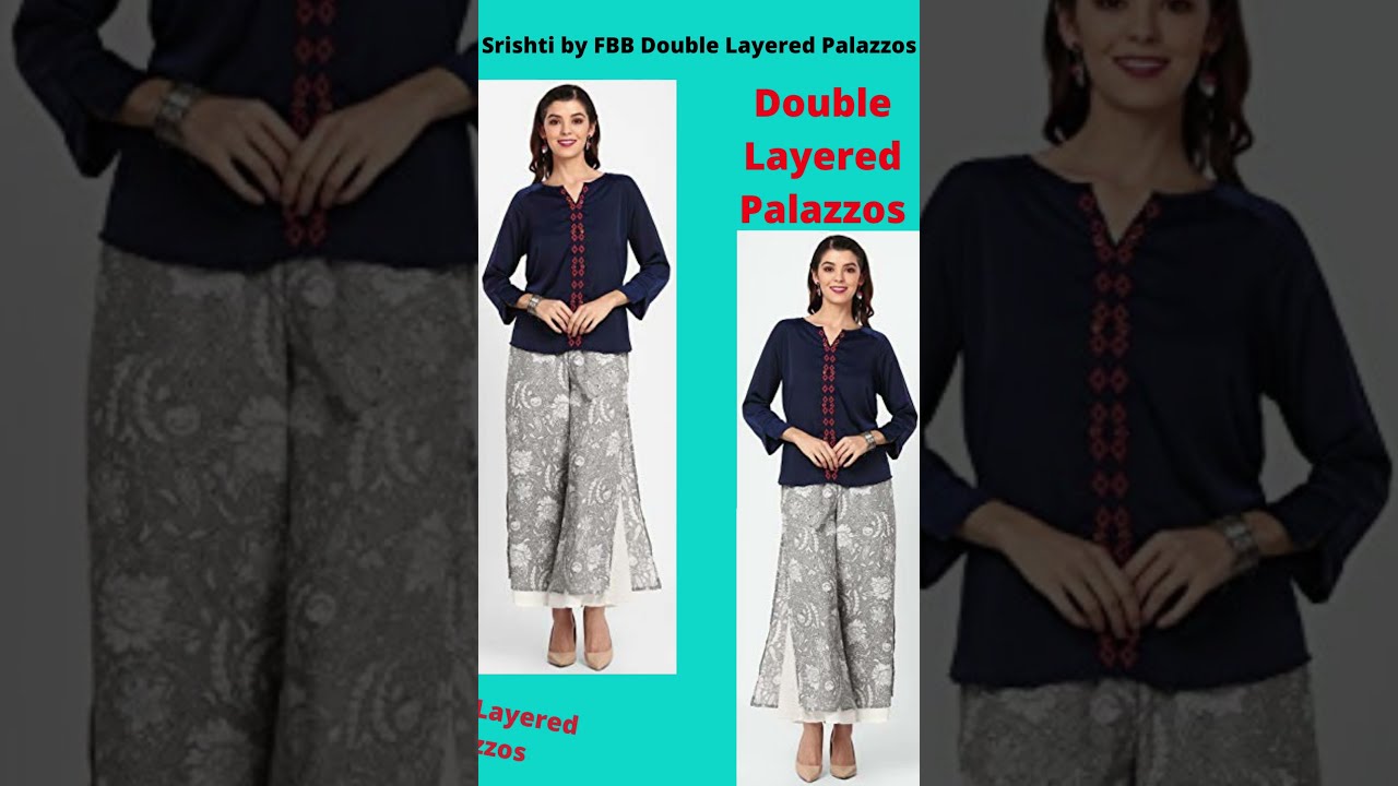Srishti by FBB Double Layered Palazzos । Palazzos suit design । Palazzos online shopping । 