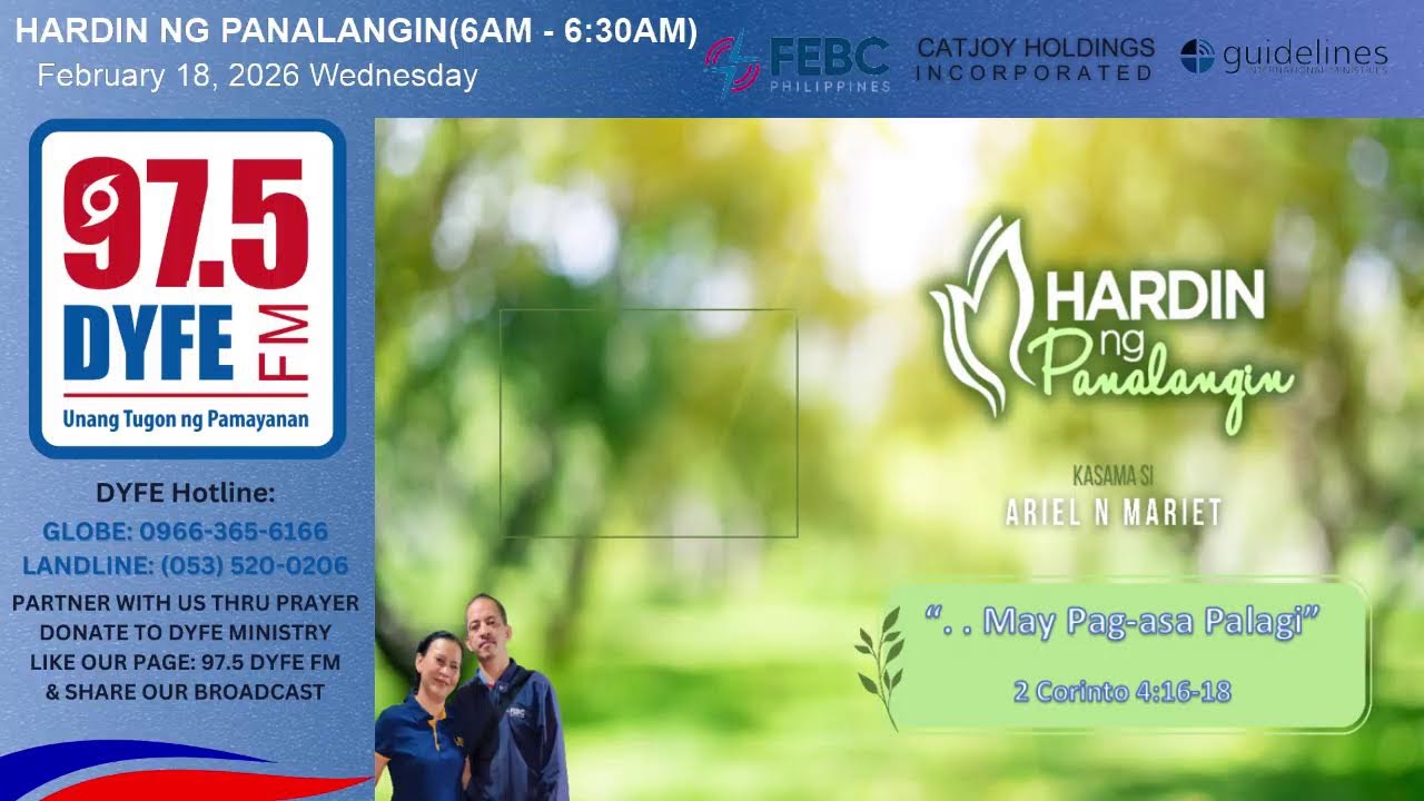 HARDIN NG PANALANGIN   _  “Tayo’y May Pag-asa Palagi” (2 Corinto 4:16–18) 🙂