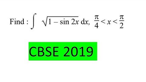 Find: integrate sqrt(1 - sin 2x) dx , x lies pi/4 to pi/2 #cbseboard #pmi #pyq