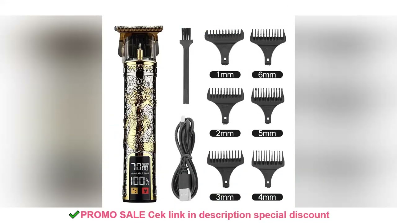 Large screen digital display electric pusher charging type carving haircut cut LCD bald head razor p