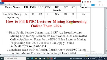 BPSC Lecturer, Mining Engineering Recruitment 2024 #dshelpingforever #video