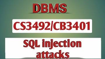 SQL injection attacks in database security  DBMS tamil||CB3401||CS3492||Anna university reg-2021.