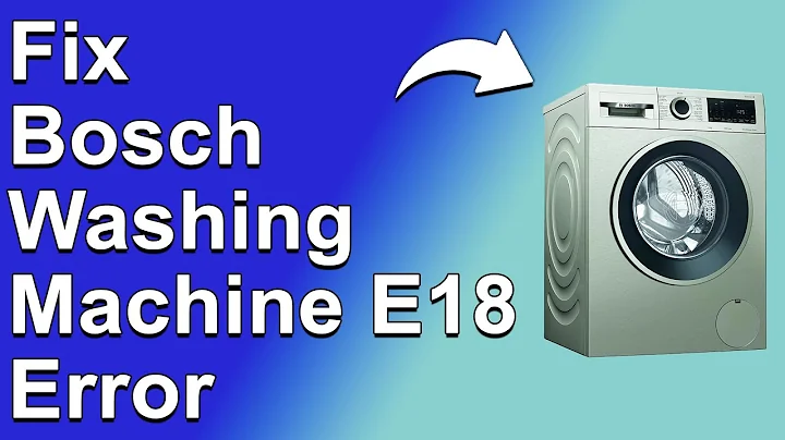 Bosch Washing Machine E18 Error Code (What Does Error Code E18 Indicates And How To Fix It)