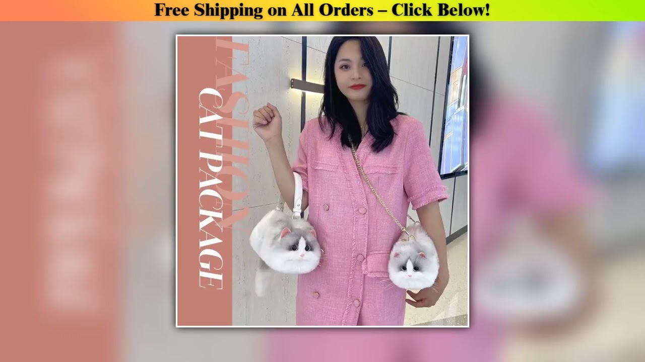 New Cute Popular Cat Small Bag Smooth Hand Feeling Not Easy To Lose Hair Hundred Mobile Phone Net