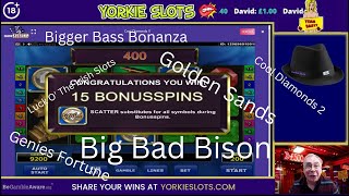 🔥 Live Slots Highlights: No.47 - Golden Sands/Genies Fortune/ Cool Diamonds 2/Bigger Bass Bonanza/ 💰