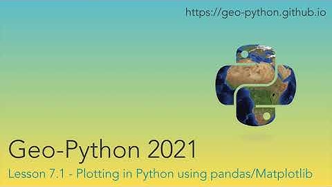 Geo-Python 2021 Lesson 7.1 - Plotting in Python using pandas/Matplotlib