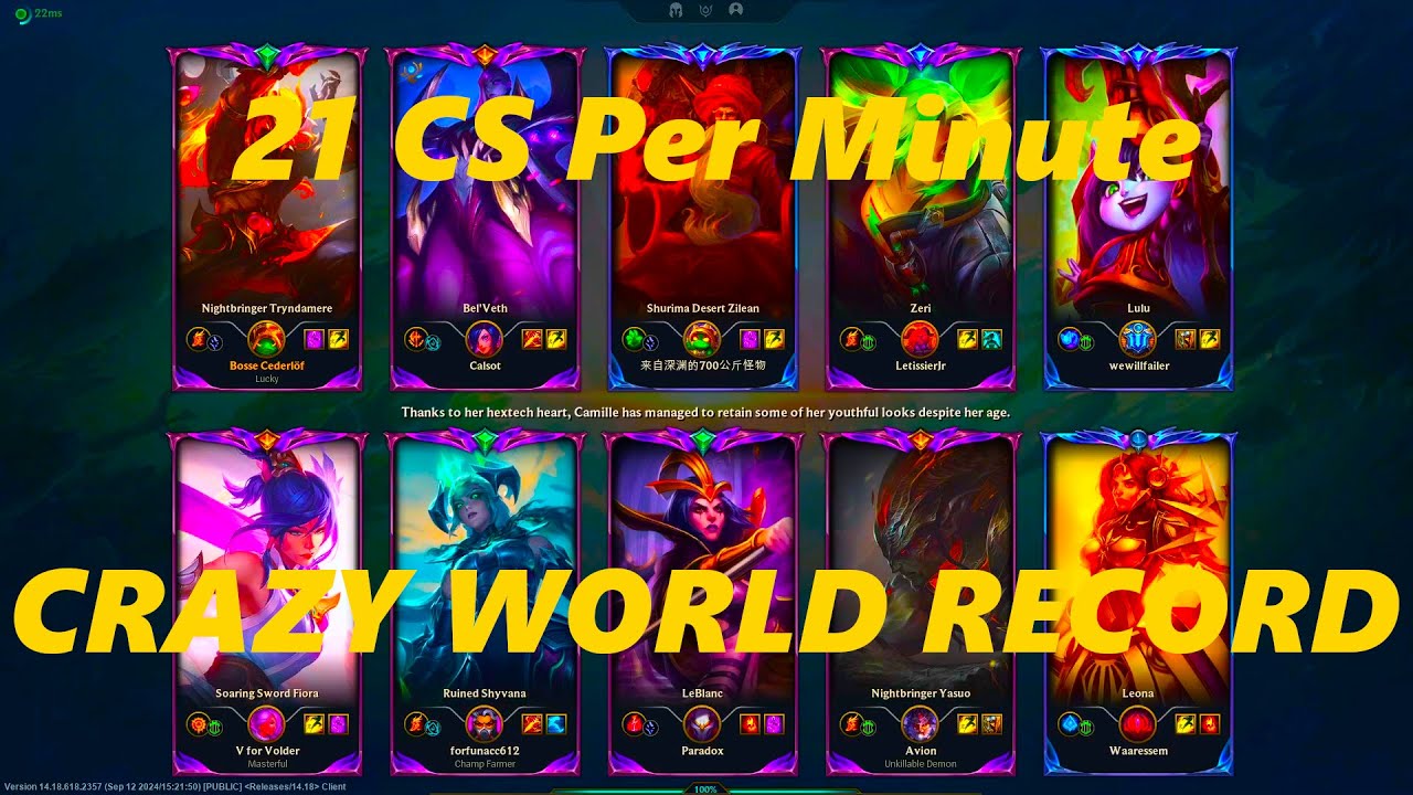 650 CS AT 30 MINUTES IN MASTERS ELO | WORLD RECORD