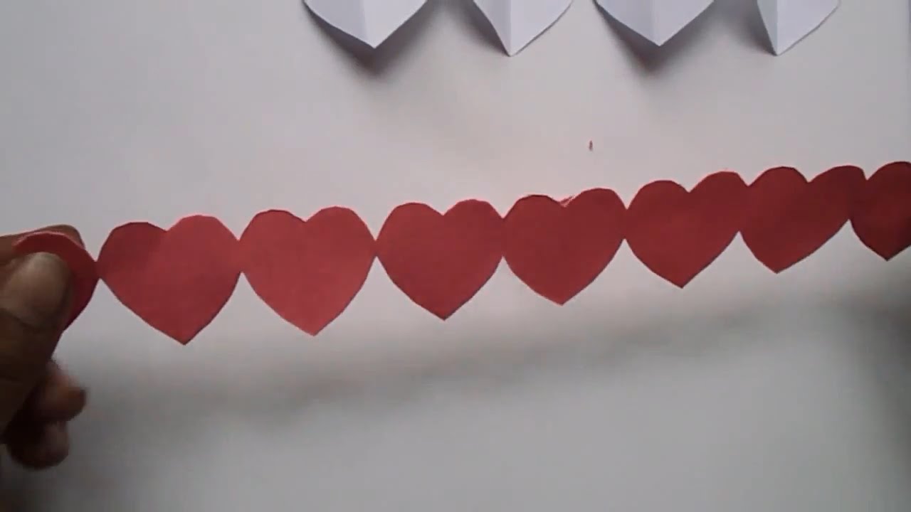 DIY Paper Heart Chain For Valentine's Day