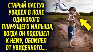 Старый пастух увидел в поле мальчишку, когда он подошел к нему, обомлел от увиденного…