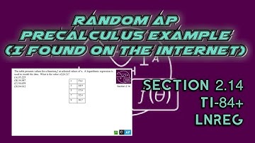 AP Precalculus Section 2.14 Example: TI-84+ Calculator to Use LnReg to Find a Value