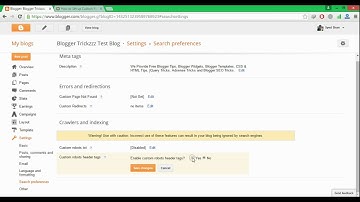 Custom Robots Header Tags Settings For Blogger - HD
