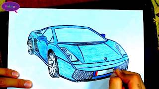 رسم سيارة لامبورجيني رائعة !! Great Lamborghini car drawing