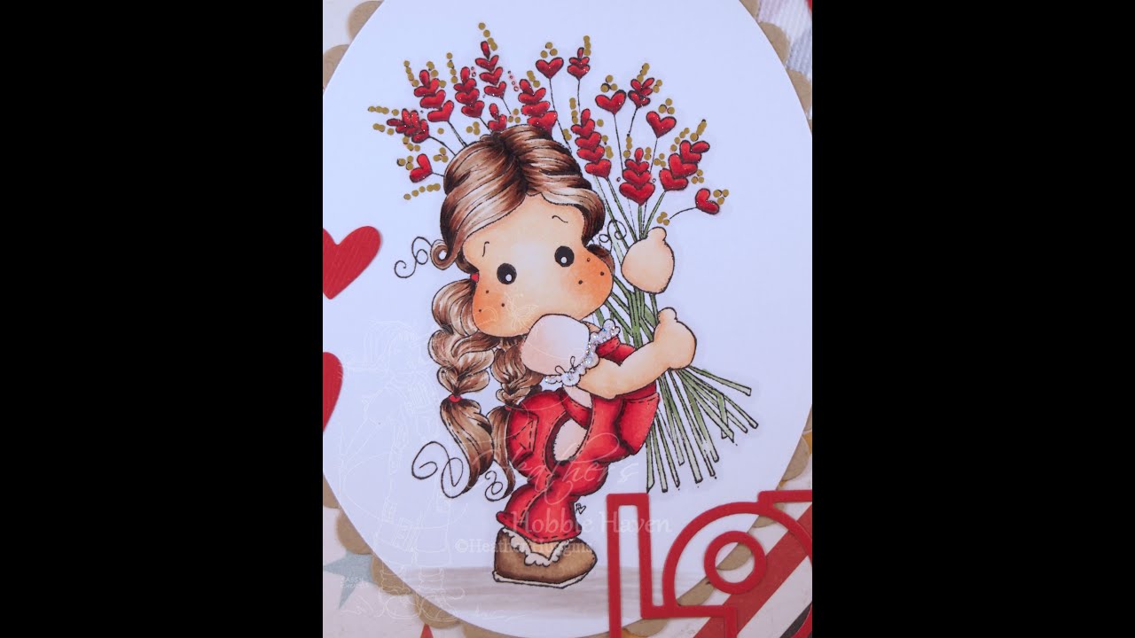 Tilda with Heart Rice Copic Coloring Card Kit - YouTube