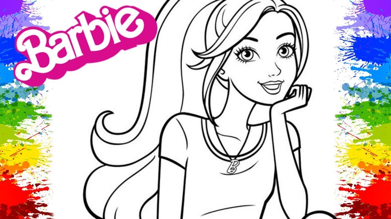 Barbie Colouring Colorindo Boneca Barbie Princess Coloring Pages for Kids crianças friendly ...