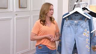 Driftwood Jeans Wyatt Embroidered Flare on QVC