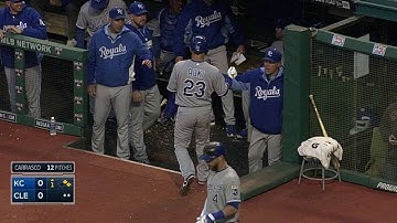 KC@CLE: Hosmer hits an RBI single to open the scoring