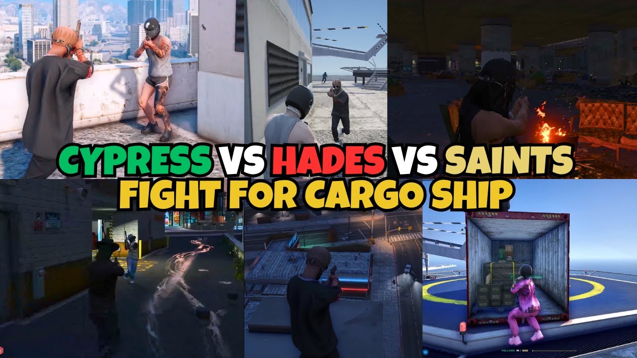 CYPRESS vs HADES vs SAINTS Fight During Cargo SHIP | MULTIPOV | NOPIXEL 4.0 GTA RP