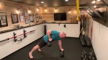 Kettlebells Renegade Row with a Push Up