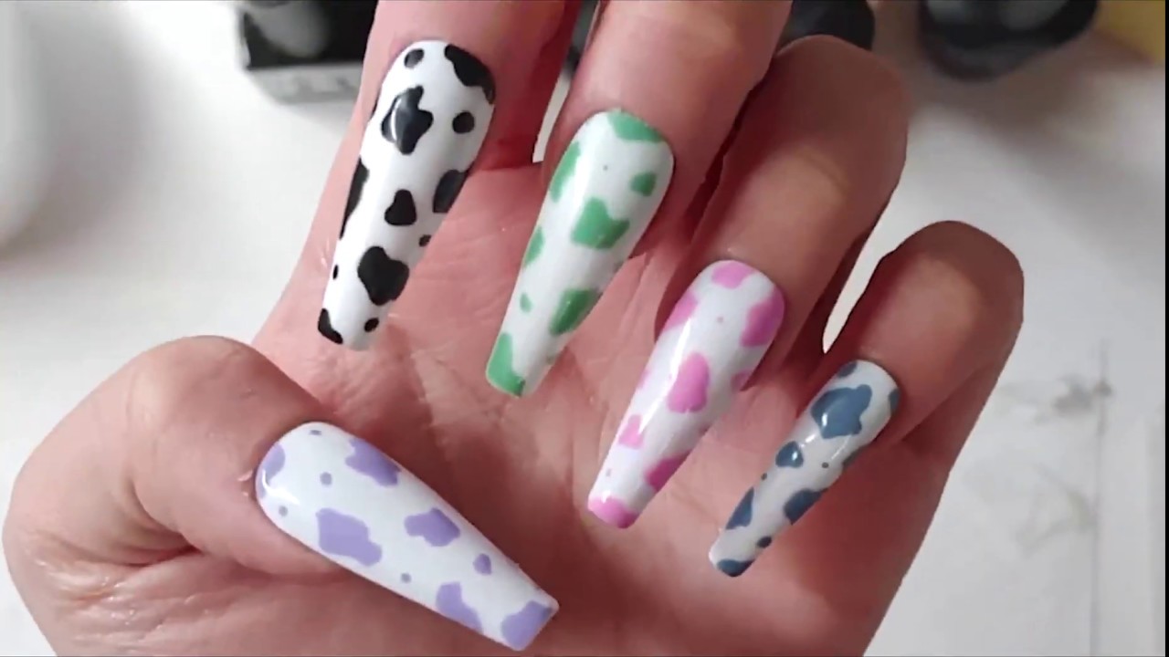 Easy Cow Print Nails