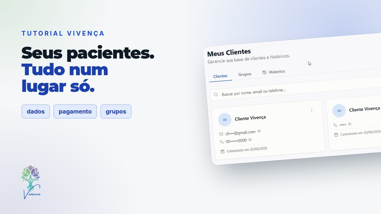 Tutorial em vídeo: Como cadastrar seus pacientes e organizá-los em grupos