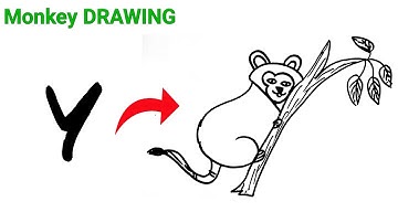 Easy Drawing By Using Number 123 | How To Draw A Monkey From Number 123 | Drawing With Numbers Easy