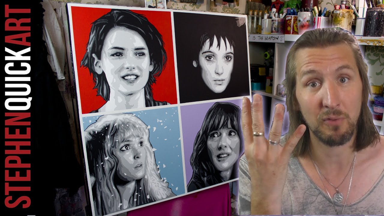 WINONA RYDER Painting // Beetlejuice | Stranger Things | Edward Scissorhands Art // Acrylic & Spray