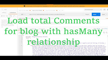 Load comment counts for each blog and sort data with hasMany relationship data count