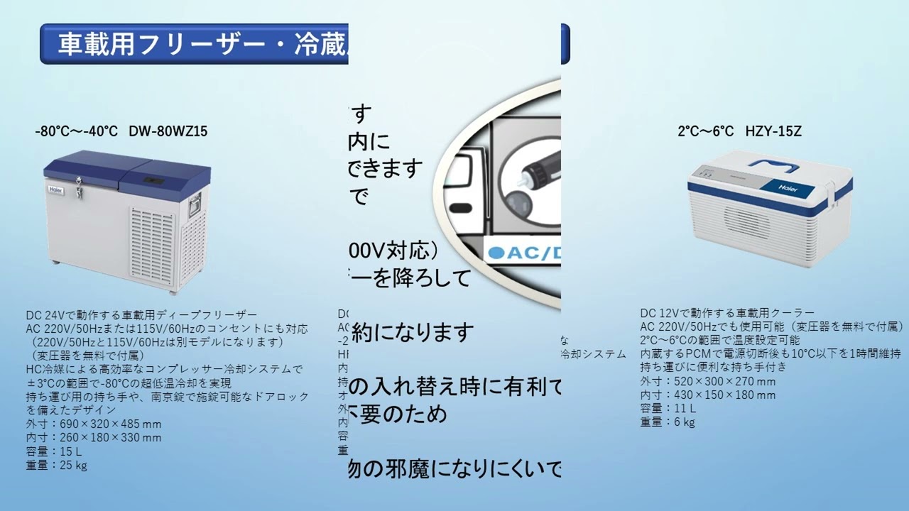 4-4508-01 -80～-60℃ 超低温車載用フリーザー 15L DW-80WZ15 【AXEL