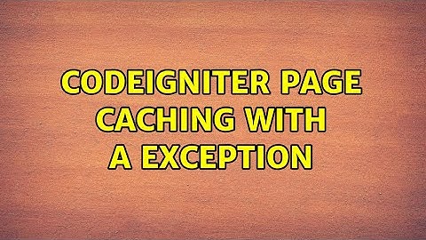 CodeIgniter page caching with a exception (2 Solutions!!)