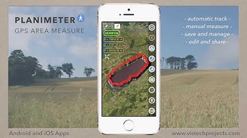 Area measurements on the map using Planimeter App for iOS.