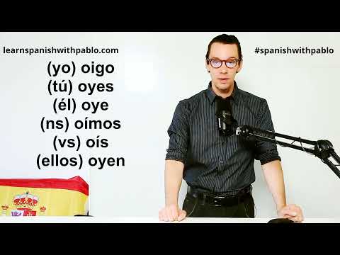 How to conjugate the Spanish verb OIR, to hear / listen in the indicative  Learn Spanish with Pablo.