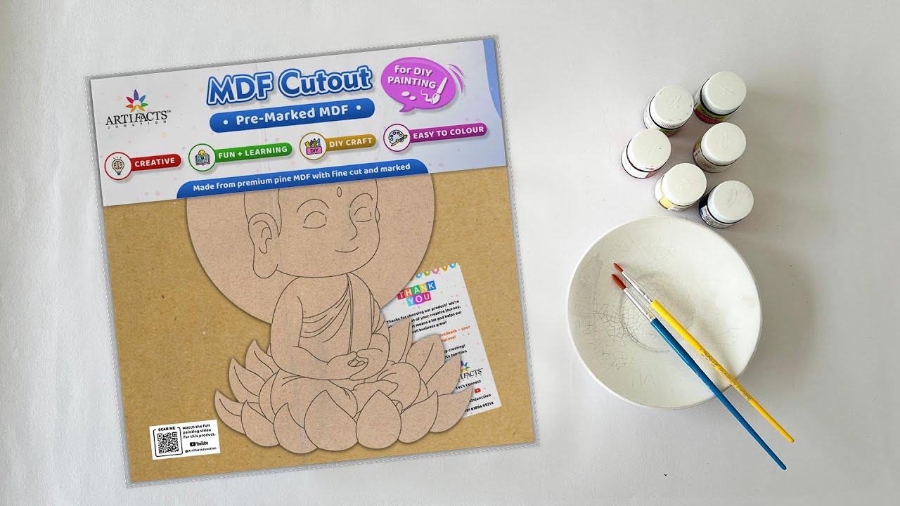 Cute Buddha | Pre-Marked MDF Base DIY Painting | Full Video 🎨